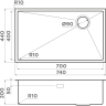 Мойка OMOIKIRI TAKI 74-U/IF-GB Side нерж.сталь/графит 4993172